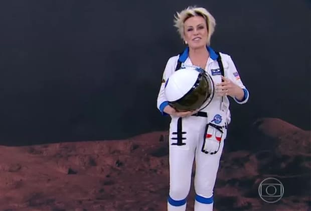 Ana Maria Braga surpreende ao surgir de astronauta na Globo e web se diverte