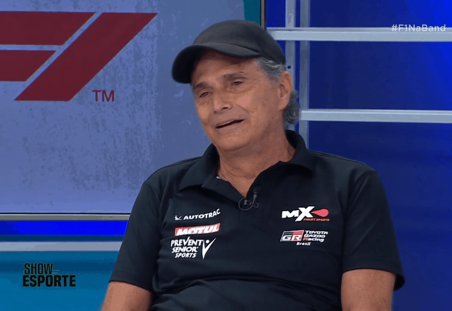 Nelson Piquet solta “Globo lixo” em estreia da F1 na Band e deixa apresentadora sem graça