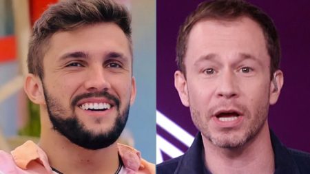 BBB 2021: Arthur tira roupa ao vivo e deixa Tiago Leifert assustado