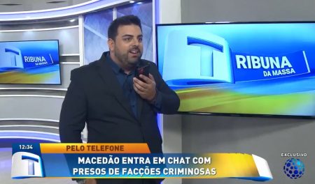 Apresentador do SBT é ameaçado em telejornal ao vivo e choca com reação