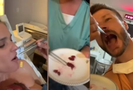 Fernanda Lima e Rodrigo Hilbert mostram que comeram placenta da filha
