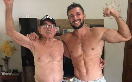 Arthur Picoli se emociona ao encontrar o avô após dias de confinamento