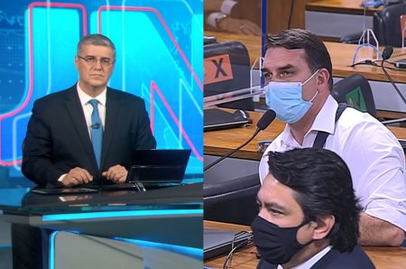 Com chilique de Flávio Bolsonaro em CPI, JN é a atração mais vista da Globo