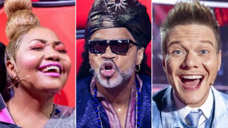 Gaby Amarantos, Michel Teló e Carlinhos Brown falam das audições do The Voice Kids