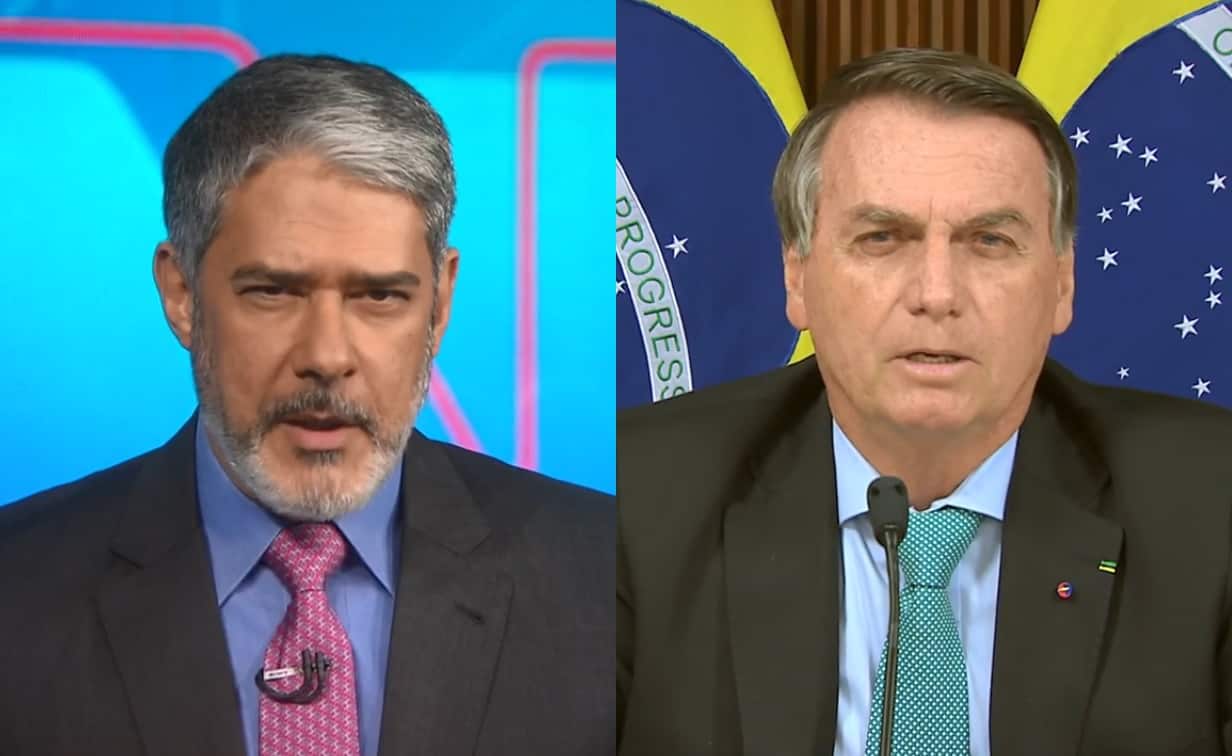 Bolsonaro provoca a Globo e manda indireta a William Bonner e Renata Vasconcellos