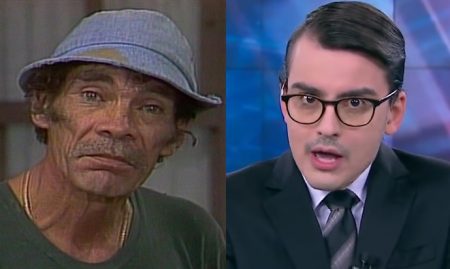 Dudu Camargo se inspira em Seu Madruga e adota bigode para apresentar o Primeiro Impacto
