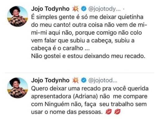 Jojo Todynho e Adriane Galisteu