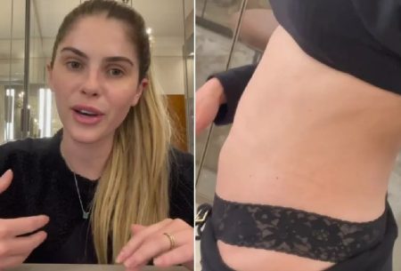 Bárbara Evans exibe barriga após procedimento para fertilização