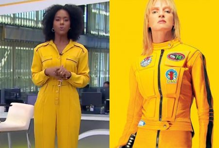 Look de Maju Coutinho no Jornal Hoje chama a atenção e acaba comparado ao de Kill Bill