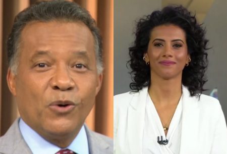 Heraldo Pereira se despede do Jornal das Dez e passa bastão para Aline Midlej ao vivo