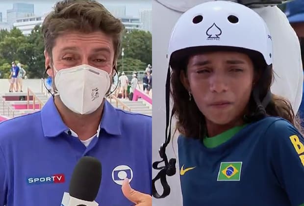Repórter da Globo se emociona com conquista incrível de skatista na Olimpíada