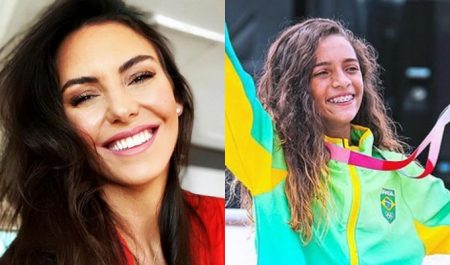 Glenda Kozlowski reencontra skatista Rayssa Leal após 6 anos