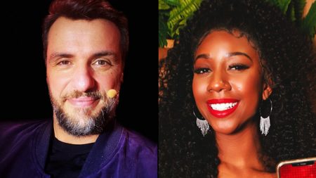 Rodrigo Lombardi tasca beijo em Camilla de Lucas e ex-BBB retribui gesto carinhoso