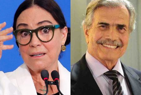 Regina Duarte é cobrada sobre homenagem a Tarcísio Meira e diz que está em choque