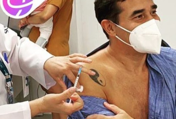 Após lutar contra a Covid-19, Luciano Szafir consegue receber primeira dose da vacina