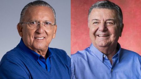 Galvão Bueno e Arnaldo Cezar Coelho curtem férias românticas com as esposas