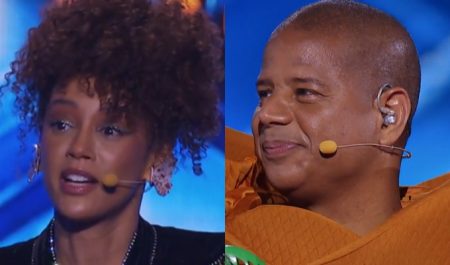 Taís Araújo encontra Marcelinho Carioca na Globo e expõe crush por ele