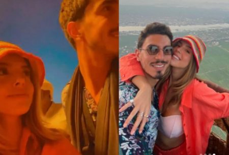 Giovanna Lancellotti curte passeio de balão com namorado no Egito