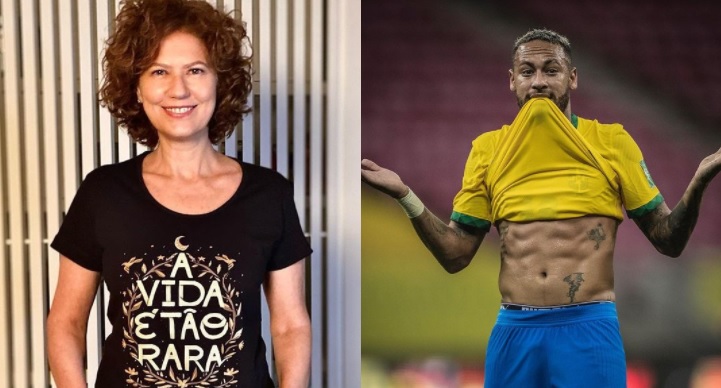 Patrícia Pillar dá sermão em Neymar, leva voadora do jogador e web desabafa