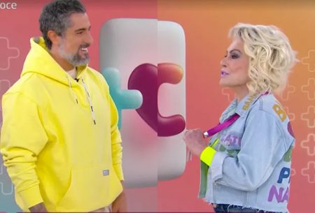 Ana Maria Braga surge de crachá e surpreende Marcos Mion com surpresas