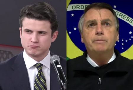 Bolsonaro se irrita e rebate André Marinho ao vivo em estreia da TV Jovem Pan