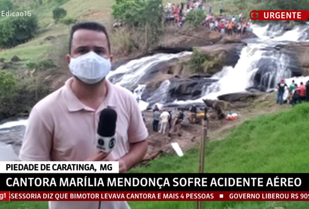 Globo é a primeira emissora a chegar ao local do acidente de Marília Mendonça