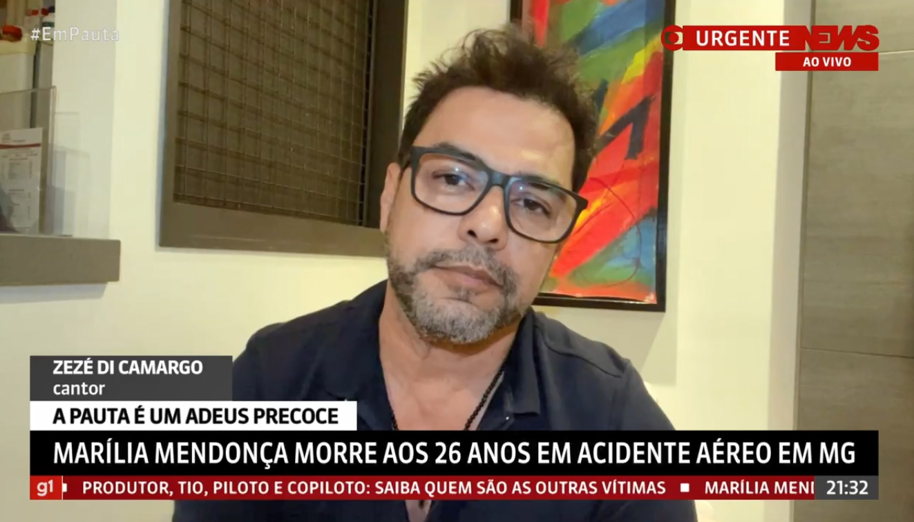 Na GloboNews, Zezé Di Camargo faz discurso comovente ao falar sobre Marília Mendonça