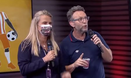 De Interlagos, Neto faz a festa, brinca com Rubinho e diverte Mari Becker