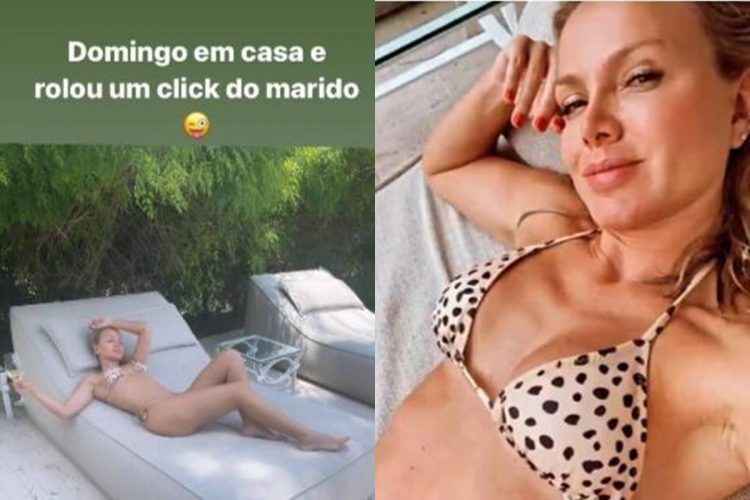 Eliana aproveita o domingo na piscina de sua casa e impressiona ao usar biquíni