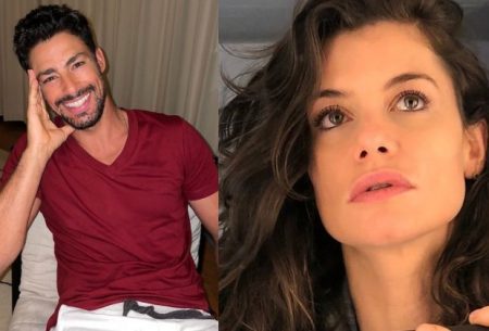 Cauã Reymond posa com Alinne Moraes nos bastidores de Um Lugar ao Sol