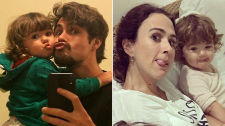 Rafael Vitti mostra sua filha com Tatá Werneck vendo o mar pela primeira vez