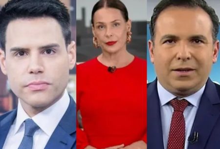 Carolina Ferraz cria climão com Luiz Bacci e Gottino durante programa