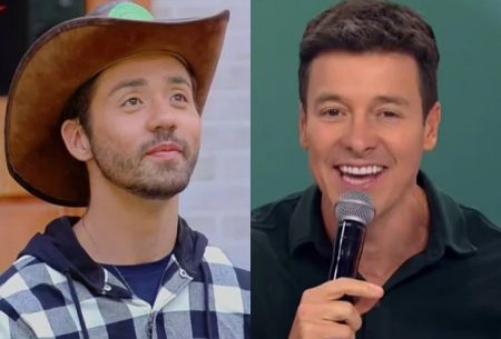 Rodrigo Faro e Rico surpreendem e vão para debaixo do edredom para imitar MC Gui e Aline