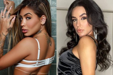 MC Mirella e Kéfera trocam beijos em festa de cantora famosa e dão o que falar