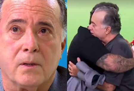 Marcos Mion realiza sonho e faz Tony Ramos chorar no Caldeirão