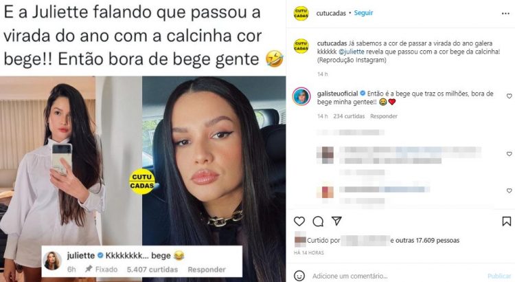 Adriane Galisteu responde e Juliette sobre dica para o Ano Novo