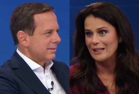 Adriana Araújo estreia na Band pressionando João Doria, que reage: “Chegou chegando”