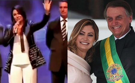 Vídeo de Michelle Bolsonaro pregando em igreja evangélica circula na internet