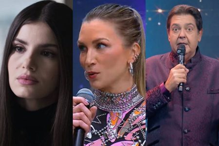 Camila Queiroz causa saia-justa com Anne Lottermann no Faustão na Band