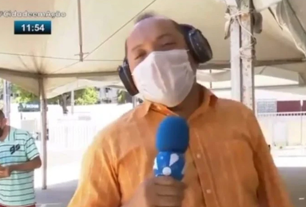 Repórter da RedeTV! é surpreendido com diagnóstico de covid ao vivo em telejornal
