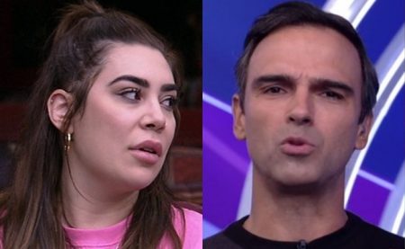 BBB 2022: Tadeu Schmidt alfineta Naiara Azevedo ao vivo após ameaça de desistência