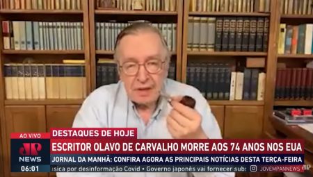 Puxa-saco do governo Bolsonaro, JP News faz tributo a Olavo de Carvalho
