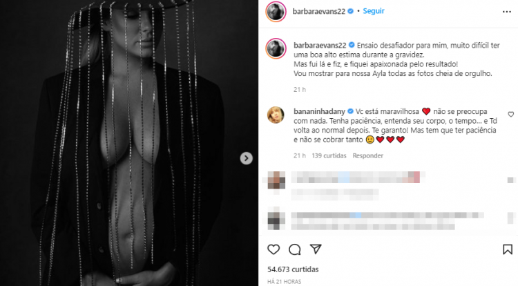 Bárbara Evans fala de ensaio nu na gravidez