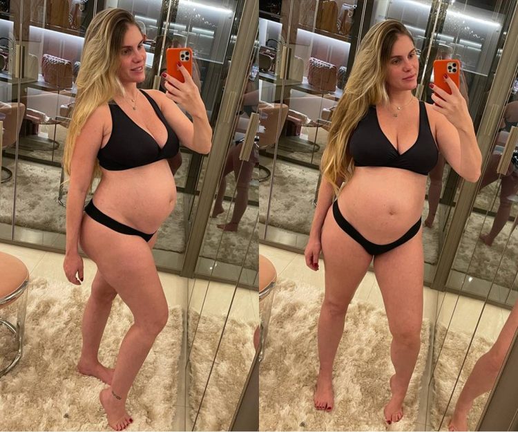 Bárbara Evans mostra o corpo real sem retoque na gravidez