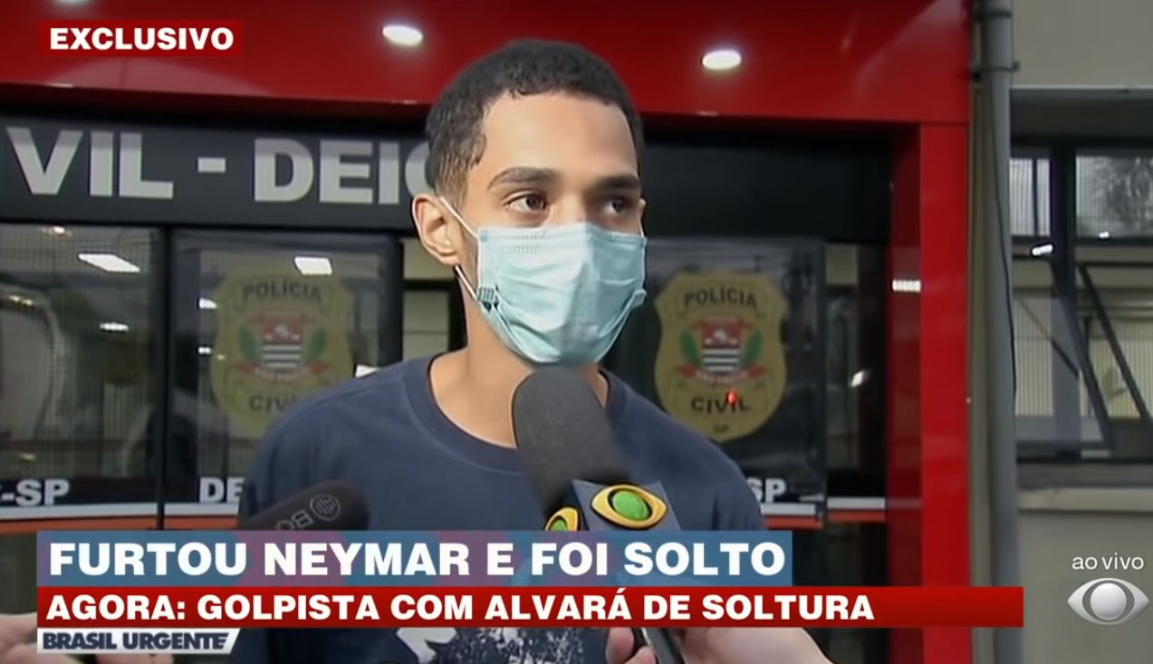 Golpista usa Brasil Urgente de Datena e pede perdão a Neymar