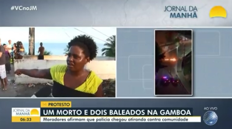 Repórter da Globo leva invertida de entrevistada após protesto na Bahia