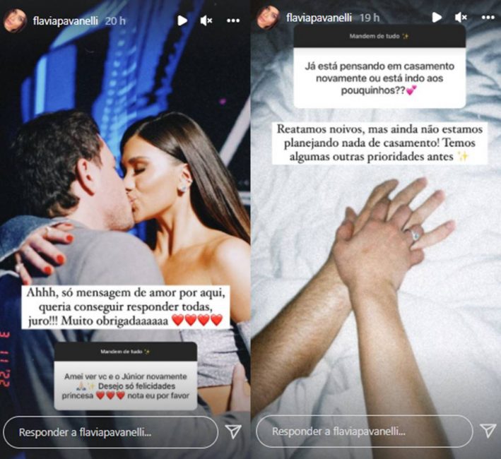 Flávia Pavanelli fala sobre noivado após reatar o relacionamento