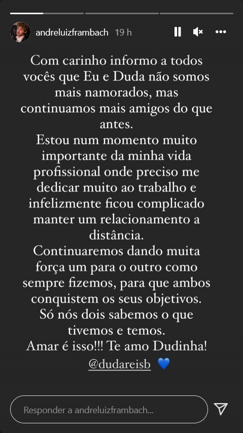 🚨BABADO! A Duda Rubert terminou o relacionamento dela. #foryou