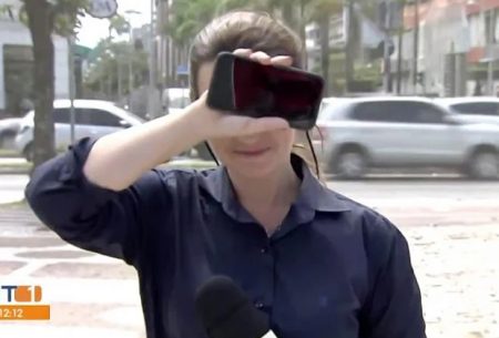 Repórter da Globo passa sufoco e sofre com tempestade de areia ao vivo