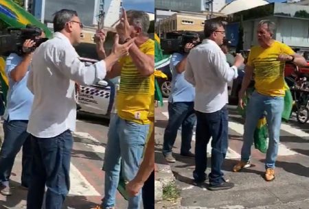 Equipe da Record é alvo de hostilidades e expulsa de protesto a favor de Bolsonaro